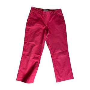 Brooks Brothers Stretch Cotton Cropped Chinos in Red (Size 10)